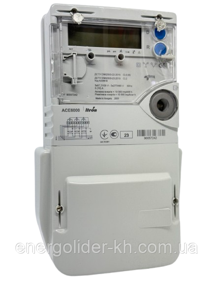 Лічильник електроенергії ITRON АСЕ6000 (трифазний, багатотарифний, кл.0,5S, 5/10А), фото 1