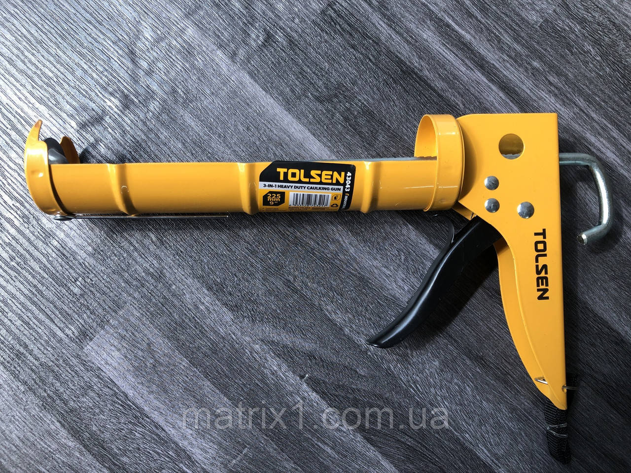 Пістолет для герметика Industrial 225 мм сталевий TOLSEN Industrial 43043