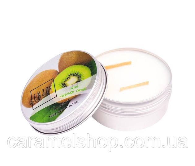 Масажна свічка для манікюру масажу рук і ніг соєва натуральна Enjoy Professional Kiwi ківі 100 г