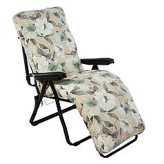 Шезлонг металевий Melissa cotton Бавовна лонета Меджик Аква зелені маки Виробництво Італія