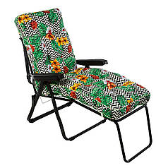 Шезлонг металевий Melissa cotton Бавовна лонета Бомбей мультиколор (зигзаги) Виробництво Італія