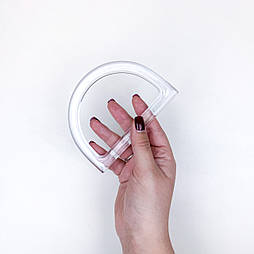 Ручки для сумок напівкруглі пластик 12 см прозорі, пара, ручка для сумки макраме, ручка півкільце (88-3022)