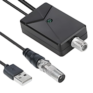 Антенний підсилювач ТВ сигналу DVB-T/T2, HDTV 4K/1080p, з посиленням 29DB, VHF/UHF з USB живленням, адаптер, фото 3