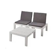 Набор-трансформер 3 в 1 Progarden DUETTO с подушками лежак/2 кресла и столик производство Италия цвет белый, фото 3