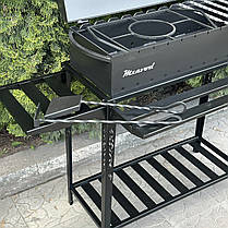 Передній стіл для мангалів з розбірною дровницею на 9 шампурів, фото 5