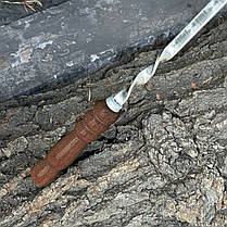 Шампур із дерев'яною ручкою 740х12х3мм Темне дерево, фото 2