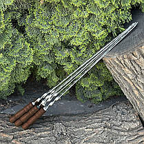 Шампур із дерев'яною ручкою 740х12х3мм Темне дерево, фото 4