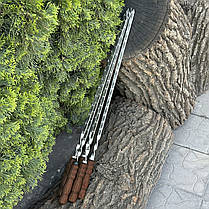 Шампур із дерев'яною ручкою 740х12х3мм Темне дерево, фото 5