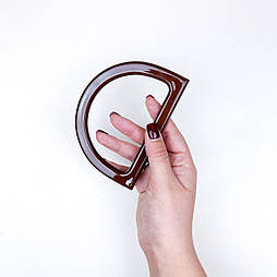 Ручки для сумок напівкруглі із пластику 12 см шоколад, пара, ручка для сумки макраме, фурнітура для сумки (88-3022)