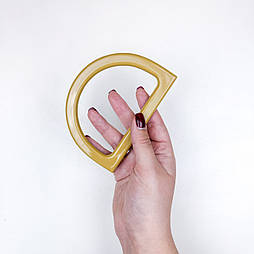 Ручки для сумок напівкруглі з пластику 12 см бежеві, пара, ручки для сумки макраме, ручка півкільце (88-3022)