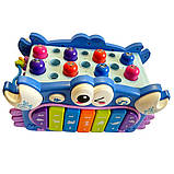 Розвиваюча гра Краб Остап синій TK Group укр мова піаніно риболовля пісні казки стукалка сортер годинник 25*11*14см (ТК 84101), фото 6