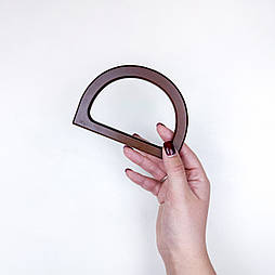 Ручки дерев'яні для сумок коричневі півкільце, 12х8.5 см пара, ручка для сумки напівкругла