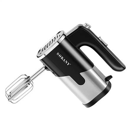 Ручний міксер Sokany SK-6621 кухонний міксер із насадками для тесту 5 швидкостей 800 Вт Чорний із сірим, фото 1