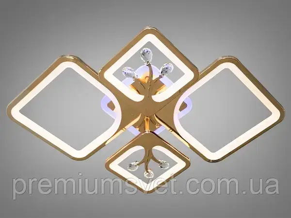 Люстра світлодіодна стельова 8157/2+2 G LED 3color dimmer, фото 1