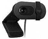 Веб-камера Logitech Brio 105 Business, 1920x1080 / 30 fps, фіксований фокус, мікрофон, кут огляду 58°, RightLight 2, USB, 1 м, фото 5