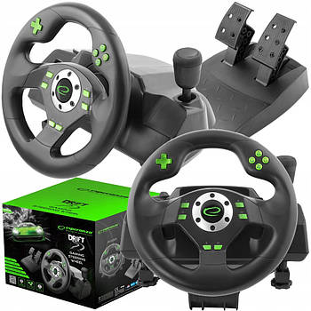Ігрове кермо Esperanza EGW101 - 270 °, вібровіддача, коробка передач, педалі, USB, PC/PS3