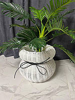 Кошик із ротанга плетений білий