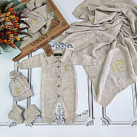 В'язаний набір для новонароджених Versace, комплект на виписку у подарунковій коробці