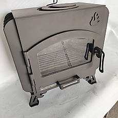 Піч буржуйка зі склом  "Камін Батарея", тривалого горіння, метал 4мм, фото 4