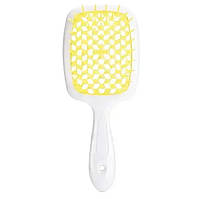 Гребінець для волосся "Super Brush", білий із жовтим