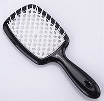 Гребінець для волосся "Super Brush", чорний із білим