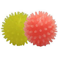 Набір іграшок для собак М'яч із шипами червоний жовтий із запахом ванілі 4 см FOX/TF-202