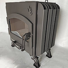 Піч буржуйка зі склом  "Камін Батарея", тривалого горіння, метал 4мм