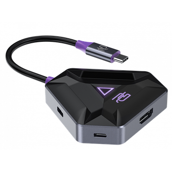 USB Type-C Хаб 5в1 Proove Gaming Spectre 2*USB3.0 + Type-C + PD100W + HDMI 4K60Hz (темно-сірий)