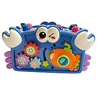 Розвиваюча гра Краб Остап синій TK Group укр мова піаніно риболовля пісні казки стукалка сортер годинник 25*11*14см (ТК 84101), фото 2