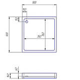 Акриловий душовий піддон SANTERNO 900х900, фото 2