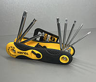 Набор ключей TORX звездочка складных 8 шт, Tolsen (20059)