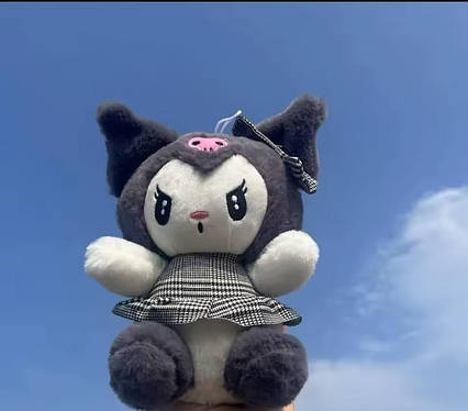 М'яка іграшка Куромі в платті аніме персонаж Kuromi Melody Hello Kitty 20 см, Кошеня Kuromi у платті 20 см, фото 1