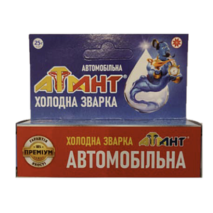 Суперклей епоксидний "АТЛАНТ Холодне Зварювання", автомобільна 25 г, 1/30/180