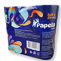 Туалетний папір білий "Papela" Middle 3 шари (4 шт.), 150 відривів, 1/12