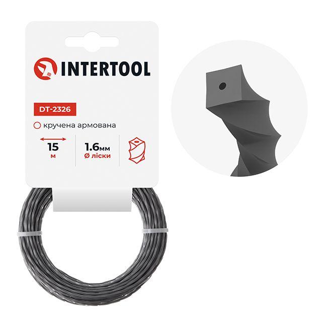 Волосінь для тримера "квадрат" кручена армована, 1.6 мм * 15 м INTERTOOL DT-2326