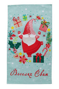 Новорічний вафельний рушник Санта 33х60 см