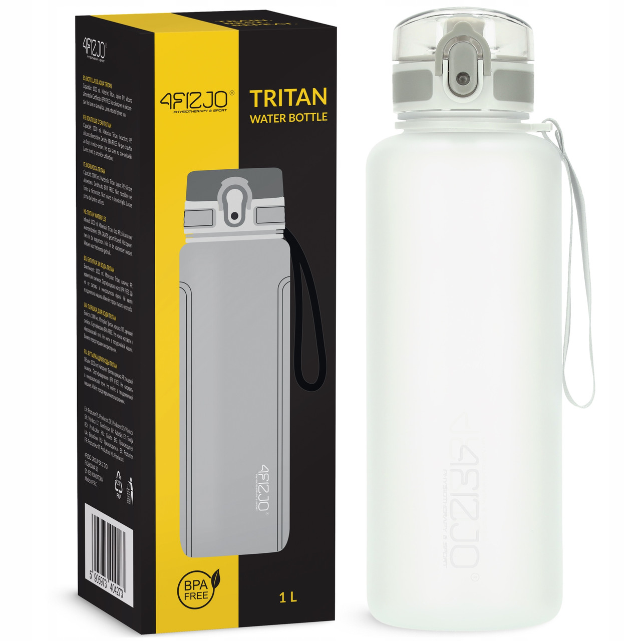 Пляшка для води спортивна 4FIZJO 1000 мл Grey (P-5905973404273)