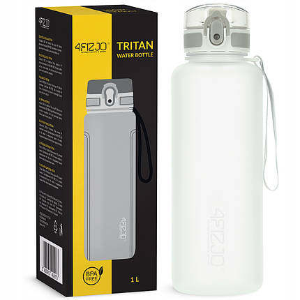 Пляшка для води спортивна 4FIZJO 1000 мл Grey (P-5905973404273), фото 1