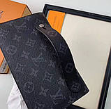 Чоловічий бреновий клатч барсетка LV (2012) dark grey, фото 2