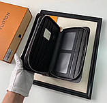 Чоловічий бреновий клатч барсетка LV (2012) dark grey, фото 4