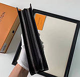 Чоловічий бреновий клатч барсетка LV (2012) dark grey, фото 5