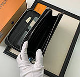 Чоловічий бреновий клатч барсетка LV (2012) dark grey, фото 6