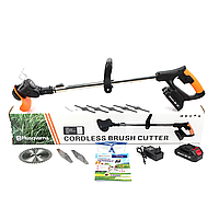 Беспроводной аккумуляторный садовый триммер Husqvarna T23-P4A Электро триммер Хускварна для травы 2 АКБ 24V, 5