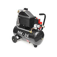 Компресор 24 л, 1,1 кВт, 220 В, 8 атм, 190 л/хв INTERTOOL PT-0020