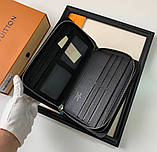 Чоловічий бреновий клатч барсетка LV (2012) dark grey, фото 7