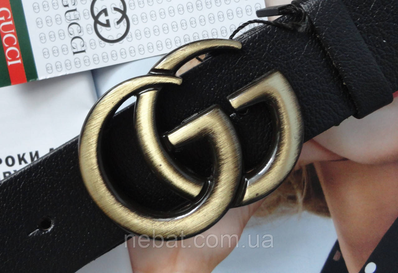 Жіночий шкіряний ремінь в стилі GUCCI