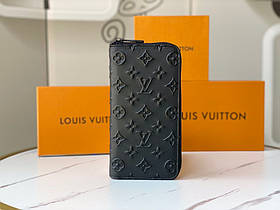Шкіряний гаманець Louis Vuitton Zippy Vertical Monogram Seal гаманець органайзер якість преміум