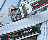 Чоловічий тканинний ремінь LACOSTE білий, фото 4