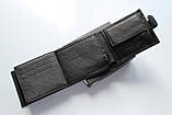 Чоловічий шкіряний гаманець Lacoste black у коробці, фото 4