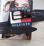 Чоловічий подарунковий набір Tommy годинник, шкіряний ремінь і гаманець black, фото 8